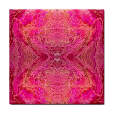 Pink Pour  Tile Coaster from ArtsNow.com Front