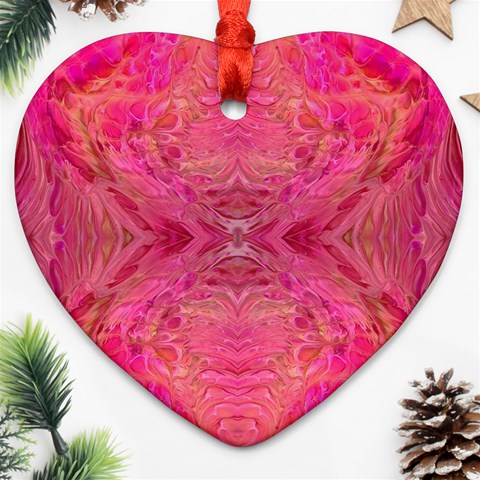 Pink Pour  Ornament (Heart) from ArtsNow.com Front