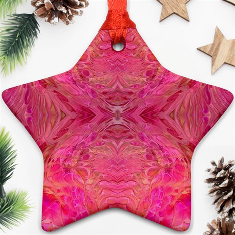 Pink Pour  Ornament (Star) from ArtsNow.com Front