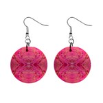 Pink Pour  Mini Button Earrings