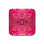 Pink Pour  Rubber Square Coaster (4 pack)
