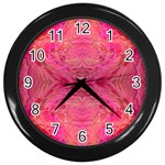 Pink Pour  Wall Clock (Black)