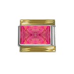 Pink Pour  Gold Trim Italian Charm (9mm)