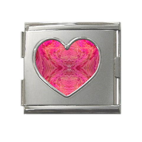 Pink Pour  Mega Link Heart Italian Charm (18mm) from ArtsNow.com Front