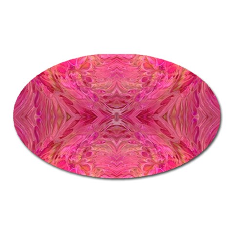 Pink Pour  Oval Magnet from ArtsNow.com Front