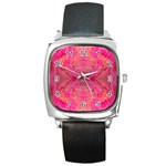 Pink Pour  Square Metal Watch