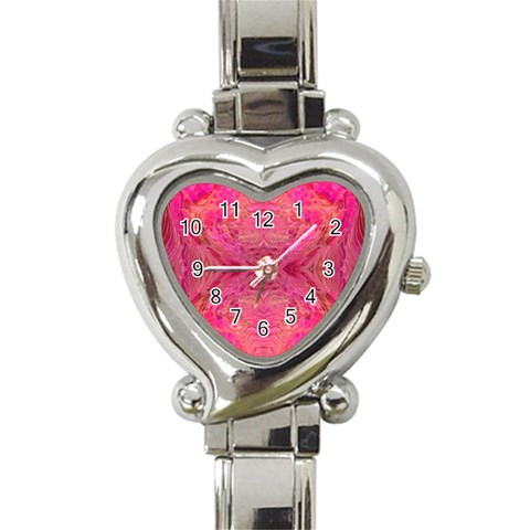 Pink Pour  Heart Italian Charm Watch from ArtsNow.com Front