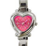 Pink Pour  Heart Italian Charm Watch