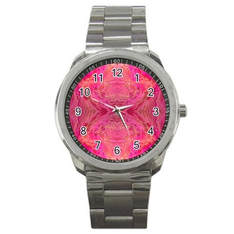 Pink Pour  Sport Metal Watch from ArtsNow.com Front