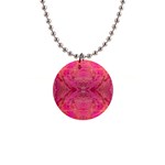 Pink Pour  1  Button Necklace