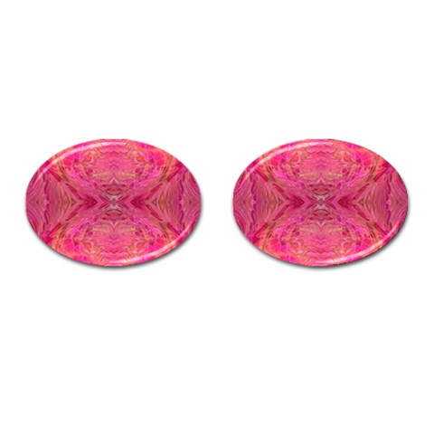 Pink Pour  Cufflinks (Oval) from ArtsNow.com Front(Pair)