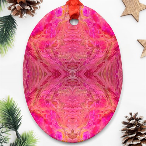 Pink Pour  Oval Ornament (Two Sides) from ArtsNow.com Front