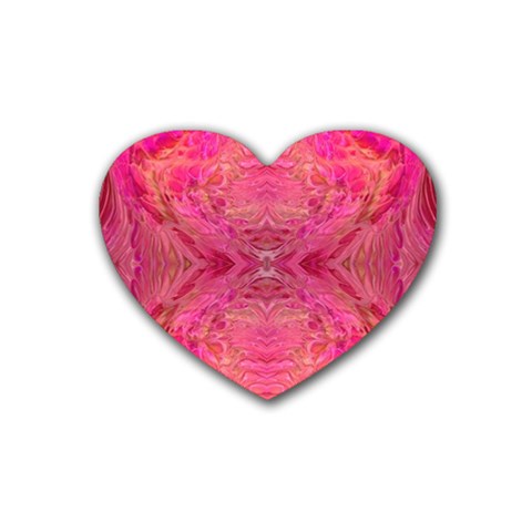 Pink Pour  Rubber Heart Coaster (4 pack) from ArtsNow.com Front