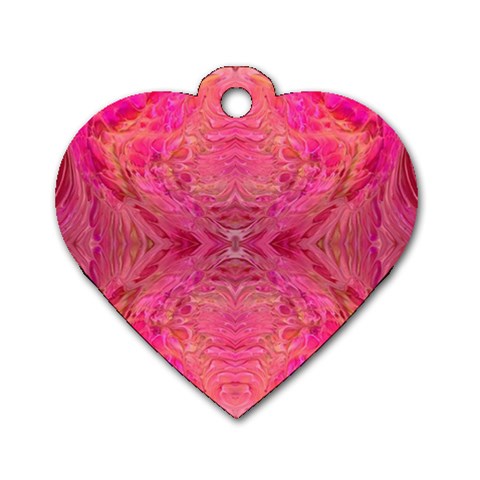 Pink Pour  Dog Tag Heart (Two Sides) from ArtsNow.com Front