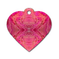 Pink Pour  Dog Tag Heart (Two Sides) from ArtsNow.com Back