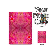 Pink Pour  Playing Cards 54 Designs (Mini) from ArtsNow.com Front - Heart4