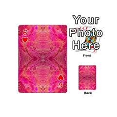Pink Pour  Playing Cards 54 Designs (Mini) from ArtsNow.com Front - Heart6