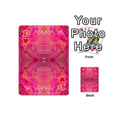 Pink Pour  Playing Cards 54 Designs (Mini) from ArtsNow.com Front - Heart10