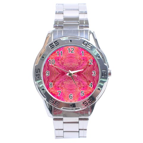 Pink Pour  Stainless Steel Analogue Watch from ArtsNow.com Front