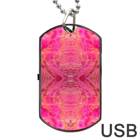 Pink Pour  Dog Tag USB Flash (One Side) from ArtsNow.com Front