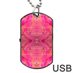 Pink Pour  Dog Tag USB Flash (Two Sides) from ArtsNow.com Front