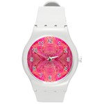 Pink Pour  Round Plastic Sport Watch (M)