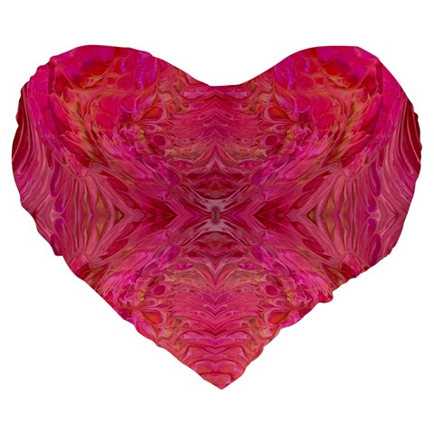 Pink Pour  Large 19  Premium Heart Shape Cushions from ArtsNow.com Front