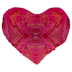 Pink Pour  Large 19  Premium Heart Shape Cushions from ArtsNow.com Front