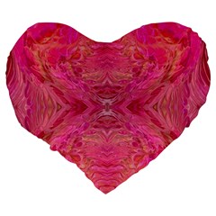 Pink Pour  Large 19  Premium Heart Shape Cushions from ArtsNow.com Back