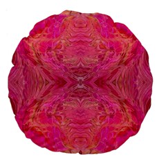 Pink Pour  Large 18  Premium Flano Round Cushions from ArtsNow.com Back