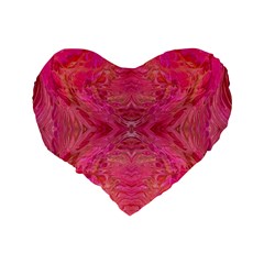 Pink Pour  Standard 16  Premium Flano Heart Shape Cushions from ArtsNow.com Back