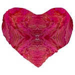 Pink Pour  Large 19  Premium Flano Heart Shape Cushions