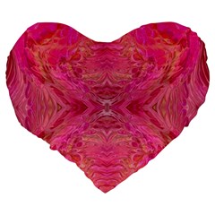 Pink Pour  Large 19  Premium Flano Heart Shape Cushions from ArtsNow.com Back