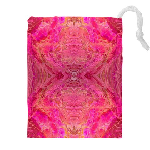 Pink Pour  Drawstring Pouch (4XL) from ArtsNow.com Front