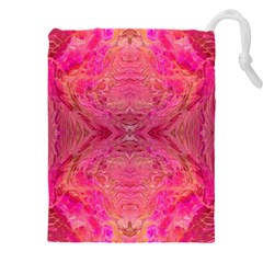 Pink Pour  Drawstring Pouch (4XL) from ArtsNow.com Front