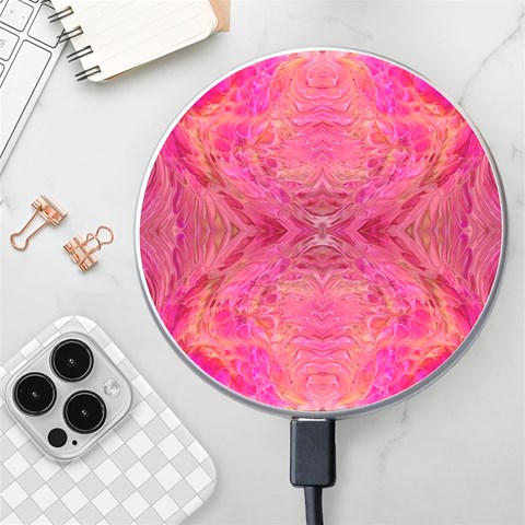 Pink Pour  Wireless Fast Charger(White) from ArtsNow.com Front