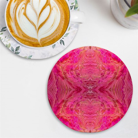 Pink Pour  UV Print Round Tile Coaster from ArtsNow.com Front