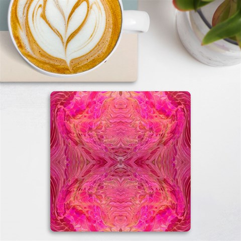 Pink Pour  UV Print Square Tile Coaster  from ArtsNow.com Front