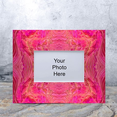 Pink Pour  White Tabletop Photo Frame 4 x6  from ArtsNow.com Front