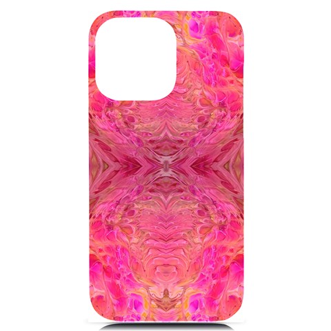 Pink Pour  iPhone 14 Pro Max Black UV Print PC Hardshell Case from ArtsNow.com Front
