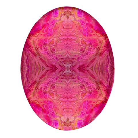 Pink Pour  Oval Glass Fridge Magnet (4 pack) from ArtsNow.com Front
