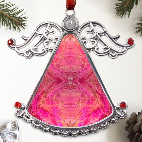 Pink Pour  Metal Angel with Crystal Ornament from ArtsNow.com Front
