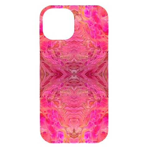 Pink Pour  iPhone 15 Black UV Print PC Hardshell Case from ArtsNow.com Front
