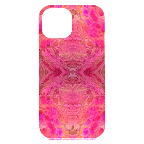 Pink Pour  iPhone 15 Plus Black UV Print PC Hardshell Case from ArtsNow.com Front