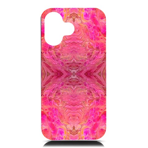 Pink Pour  iPhone 16 Black UV Print PC Hardshell Case from ArtsNow.com Front