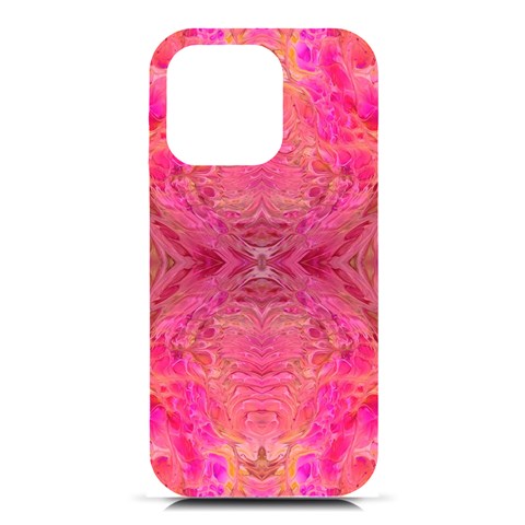 Pink Pour  iPhone 16 Pro Black UV Print PC Hardshell Case from ArtsNow.com Front