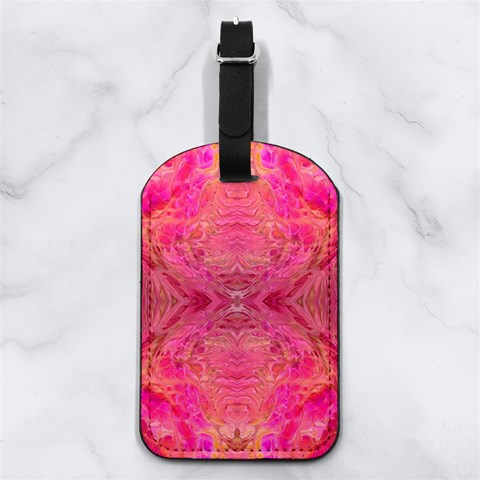 Pink Pour  Nappa Leather Luggage Tag Rectangle from ArtsNow.com Front