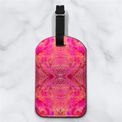 Pink Pour  Nappa Leather Luggage Tag Rectangle from ArtsNow.com Front