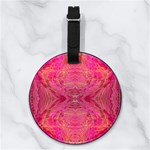Pink Pour  Nappa Leather Luggage Tag Round