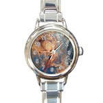 Blue flow Round Italian Charm Watch